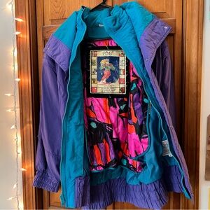 London Fog Jacket with Vibrant Graphic Lining